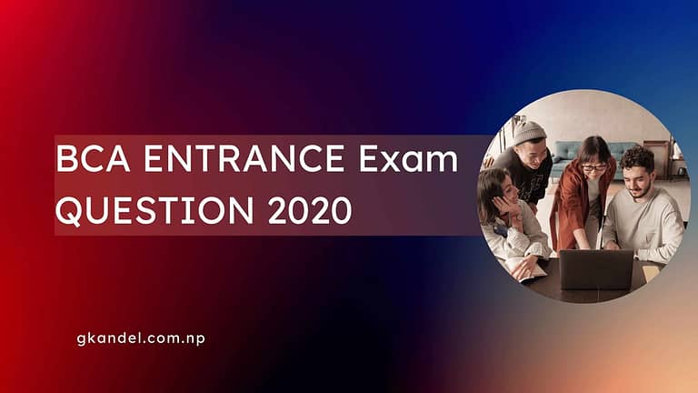 BCA ENTRANCE Exam question 2020